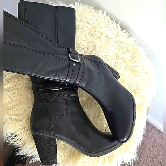 Naturalizer Blondo Ophelia Wide Calf Waterproof Black Leather Boots Women's 9W🌴 - Picture 5 of 8